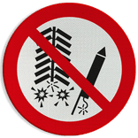 Veiligheidspictogram P040 - Ontsteken van vuurwerk verboden - reflecterend