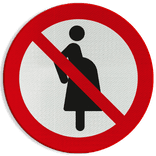 Veiligheidspictogram P042 - Verboden voor zwangere vrouwen - reflecterend