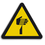 Autocollant ou panneau - W022 - Éléments pointus, risque de coupure de la main