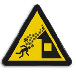 Autocollant ou panneau - W040 - Chute de neige du toit