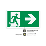 Vluchtroutebord vlak enkelzijdig - 60x30cm reflecterend/luminescerend