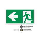 Vluchtroutebord vlak enkelzijdig - 60x30cm reflecterend/luminescerend