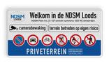Verkeersbord DOR rechthoek 2:1 reflecterend +  eigen ontwerp/opdruk