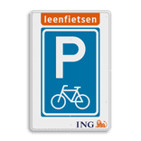 Parkeerbord Parkeren Leenfietsen met logo
