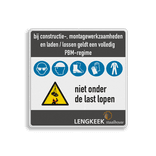 Vierkant Veiligheidsbord PBM met klant specifiek ontwerp