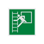 Veiligheidspictogram E016 - Vluchtraam met brandladder - reflecterend
