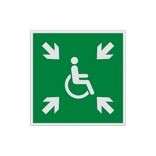 Autocollant ou panneau - E024 - Point de rassemblement pour personnes handicapées