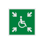 Veiligheidspictogram E024 - Tijdelijke verzamelplaats voor evacuatie - reflecterend