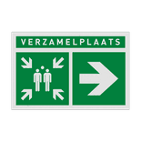 Veiligheidspictogram E007 - Verzamelplaats rechts - reflecterend
