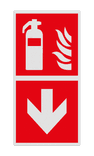 Pictogramme de sécurité F001 - Direction extincteur - rétroréfléchissant
