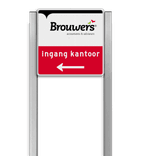 Portaalsysteem TS6 inclusief informatiebord vierkant 1:1 + 2 Geborsteld aluminium staanders