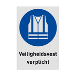 Veiligheidspictogram M015 met tekst - Veiligheidsvest verplicht - reflecterend