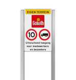 Portaalsysteem TS met informatiebord 3:2 met aluminium geborstelde staanders