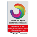 Informatiebord vlak buigzaam 1mm rechthoek 5:2 reflecterend + eigen ontwerp/opdruk