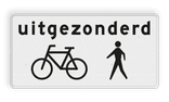 Verkeersbord RVV OB52a - Uitgezonderd fietsers/voetgangers