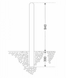 Trottoirpaal - type WENEN met gegoten aluminium kap