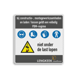 Vierkant Veiligheidsbord PBM met klant specifiek ontwerp