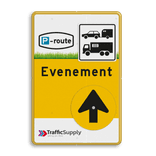 Parkeerbord Evenement - met tekst en draaibare pijl
