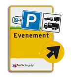 Parkeerbord Evenement - met tekst en draaibare pijl