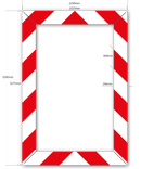 25135 - Kaderrand NL 3275x2225x290mm rood/wit 45 graden met logo - Klasse 3 - HERANTE