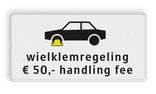 Verkeersbord DOR rechthoek 2:1 reflecterend +  eigen ontwerp/opdruk