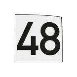 Plaque réfléchissante blanche avec chiffre noir - autocollante, rigide ou magnétique - 120 x 120 mm