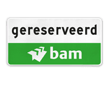 Verkeersbord DOR rechthoek 2:1 reflecterend +  eigen ontwerp/opdruk