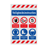 Veiligheidsbord PBM's / veiligheidsinstructies toegang terrein - reflecterend