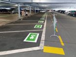 Wegmarkering oplaadpunt - symbool stekker groen wit