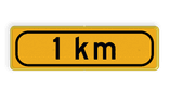 Onderbord met afstand 1 km - OB401t-1