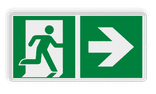 Vluchtroute bord met pijl naar rechts