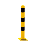 Rampaal Ø152x1000mm met vaste of beweegbare voetplaat - geel/zwart of verzinkt