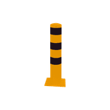 Rampaal Ø152x1000mm met vaste of beweegbare voetplaat - geel/zwart of verzinkt