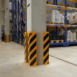 Protection d’angle renforcée en acier 160 x 160 x 6 mm – Jaune/noir