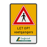 Verkeersbord J37 + uitrit bouwverkeer + logo