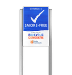 Portaalsysteem voor Rookvrij terrein - informatiebord met logo