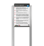 Reglement bord met luxe staanders