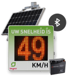 Snelheidsdisplay LED met zonnepaneel + reflecterend in huisstijl