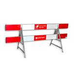 Afzethek kunststof 250cm reflecterend rood wit - gekoppeld - t.b.v. A-standaards