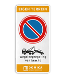 Verkeersbord DOR rechthoek 2:1 reflecterend +  eigen ontwerp/opdruk