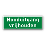 Nooduitgang bordje 500x200mm groen/wit