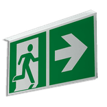 Haaks bord E059 - Vluchtladder verwijzing