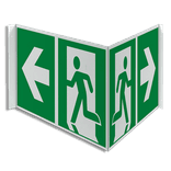 Haaks bord E016 - Vluchtraam met brandladder verwijzing