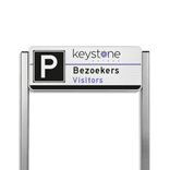 Parkeerplaats entreebord type TS3 Aluminium geborstelde staanders + eigen ontwerp