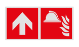 Haaks bord F004 - Richting Brandbestrijdingsmiddelen