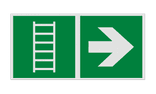 Haaks bord E059 - Vluchtladder verwijzing