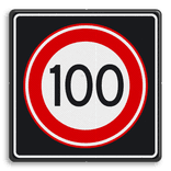 Verkeersbord RVV A01 100s - Maximum snelheid 100 km/h