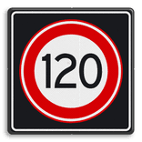Verkeersbord RVV A01 120s - Maximum snelheid 120 km/h