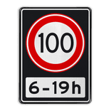 Verkeersbord RVV A01 100 OB201ps - Maximum snelheid 100 km/h