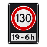 Verkeersbord RVV A01 130 OB201ps - Maximum snelheid 100 km/h